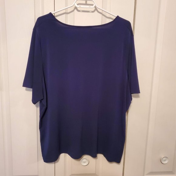 TanJay Women's Navy Blue Top Plus size 2X - Picture 2 of 4